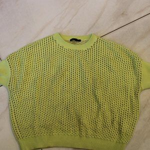 Armani Exchange neon yellow/green cap sleeve sweater size L